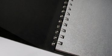 silver notebook close up