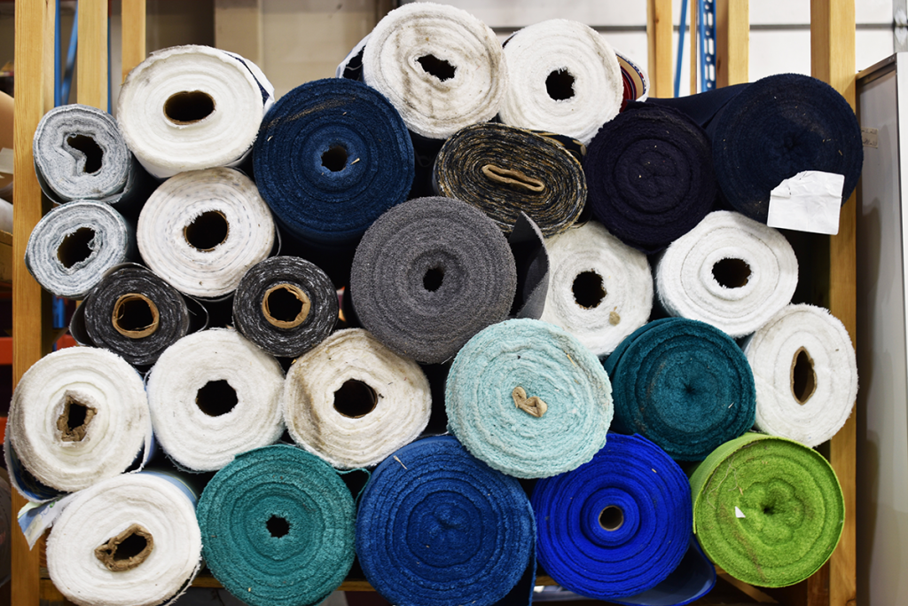 collection of fabric rolls