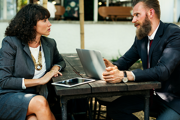 two business people having a discussion